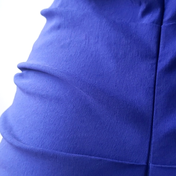 Cobalt Blue Snug Ruched Le Chateau Bodycon Shaping Dress - Picture 5 of 11